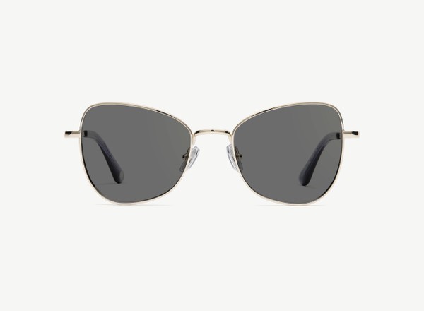 Front view of a pair of eyeglasses called the Muse in Silver
