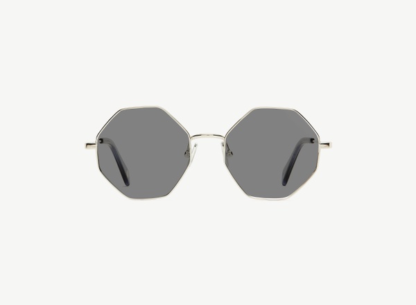 Front view of a pair of eyeglasses called the Utopian in Silver