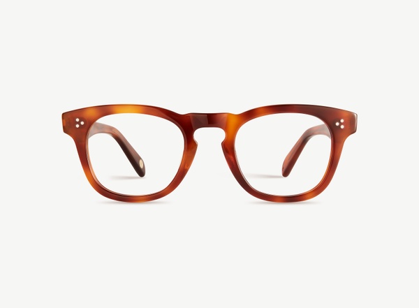 Front view of a pair of eyeglasses called the Diva in Amber