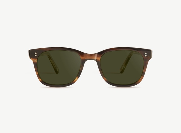 Front view of a pair of eyeglasses called the Creator in Tobacco