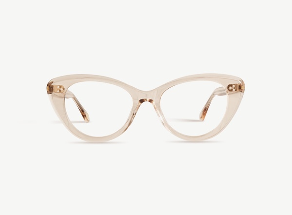Front view of a pair of eyeglasses called the Icon in Nude