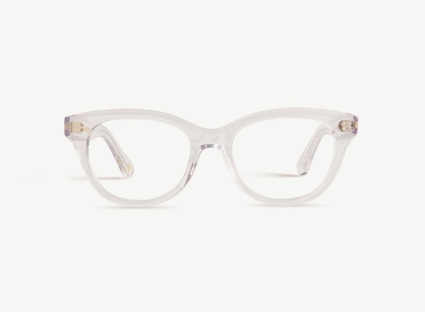 Front view of a pair of eyeglasses called the Soulmate in Crystal