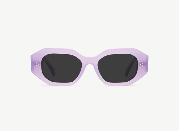 Front view of a pair of eyeglasses called the Rockstar in Orchid