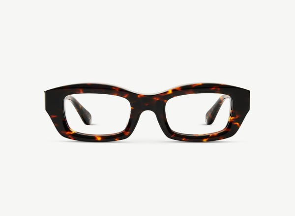 Front view of a pair of eyeglasses called the Enzo in Casablanca