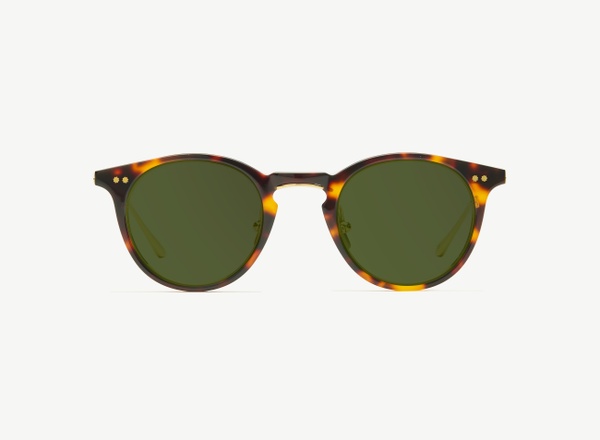 Front view of a pair of eyeglasses called the Alchemist in Tortoise