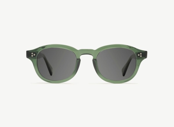 Front view of a pair of eyeglasses called the Optimist in Jade