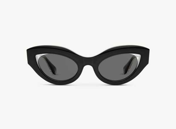 Front view of a pair of eyeglasses called the Mona in Black