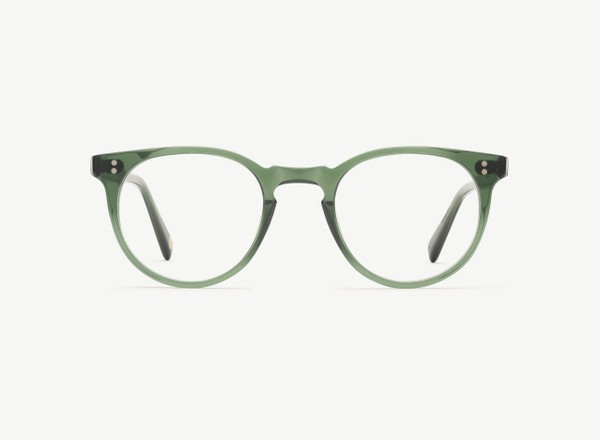 Front view of a pair of eyeglasses called the Parisian in Jade