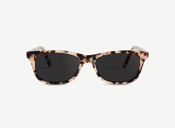 Front view of a pair of eyeglasses called the Romantic in Latte