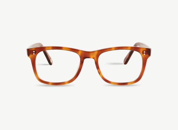 Front view of a pair of eyeglasses called the Founder in Honey