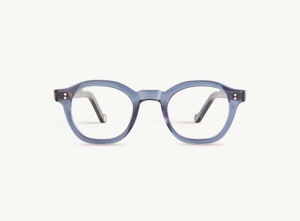 Front view of a pair of eyeglasses called the Designer in Midnight