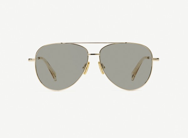 Front view of a pair of eyeglasses called the Soldier in Gold