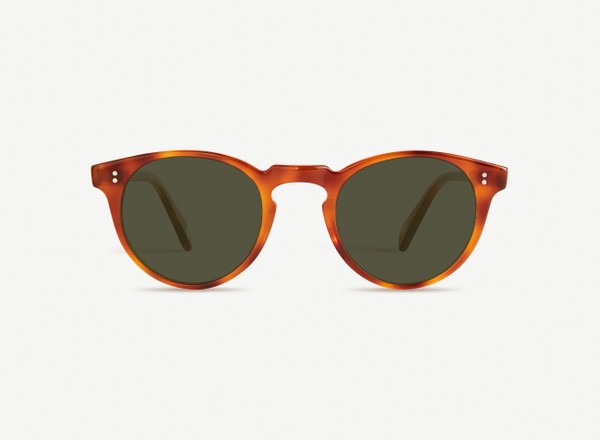 Front view of a pair of eyeglasses called the Bohemian in Amber