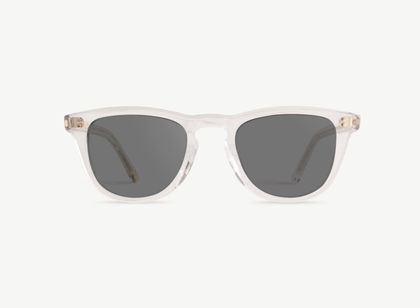 Front view of a pair of eyeglasses called the Pianist in Crystal