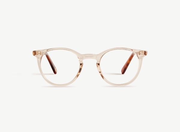 Front view of a pair of eyeglasses called the Traveller in Sunrise