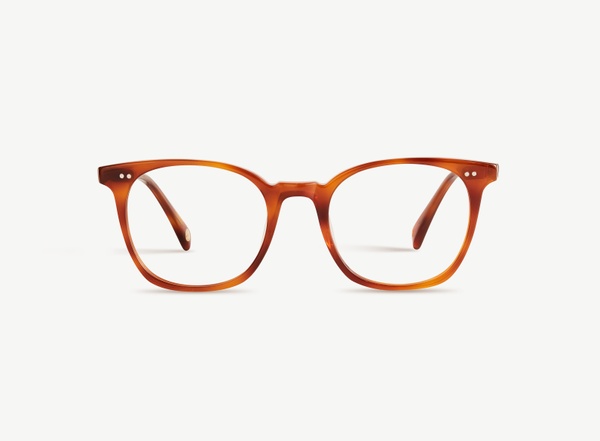 Front view of a pair of eyeglasses called the Pro in Amber