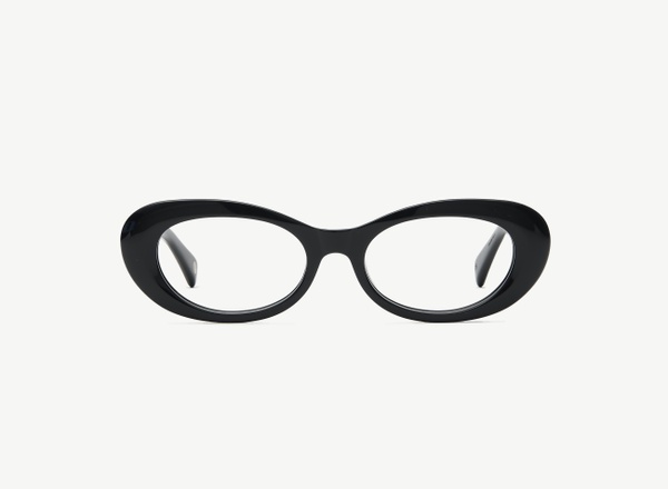 Front view of a pair of eyeglasses called the Oracle in Black