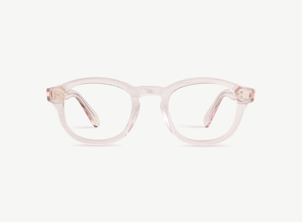Front view of a pair of eyeglasses called the Optimist in Lilac