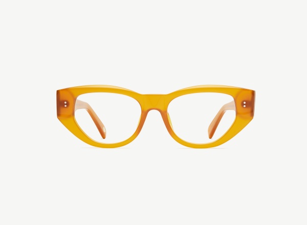 Front view of a pair of eyeglasses called the Rebel in Marigold