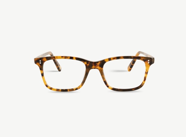 Front view of a pair of eyeglasses called the Thinker in Brandy