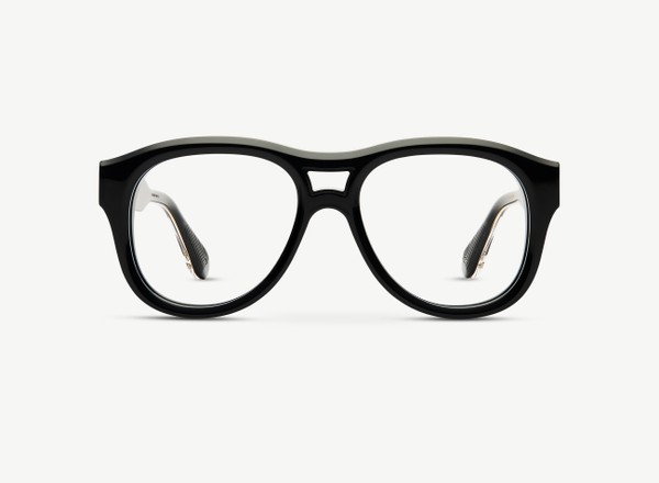 Front view of a pair of eyeglasses called the Salva in Black