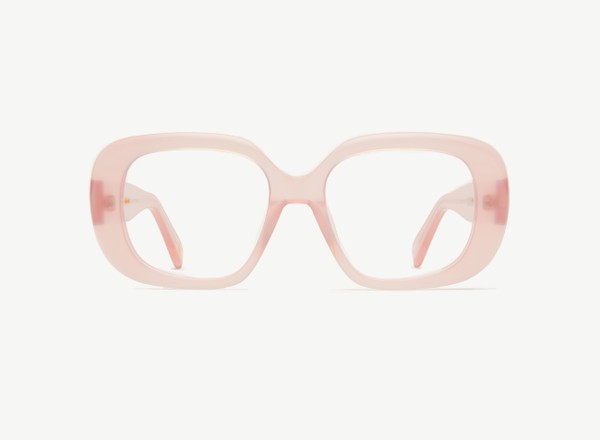 Front view of a pair of eyeglasses called the Fan in Blush