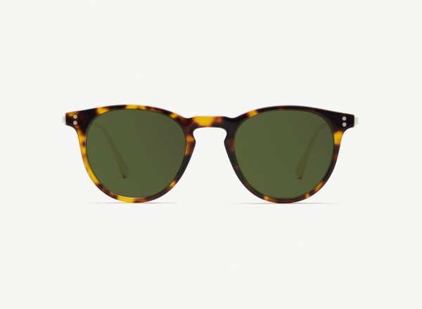 Front view of a pair of eyeglasses called the Mediator in Tortoise