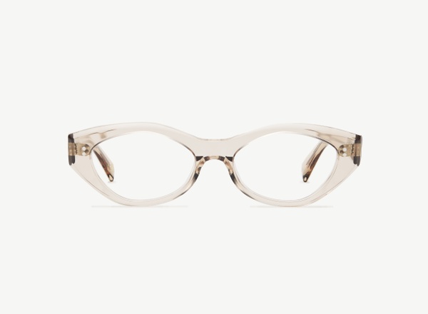Front view of a pair of eyeglasses called the Luna in Nude