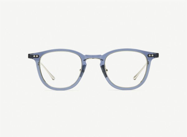 Front view of a pair of eyeglasses called the Critic in Midnight