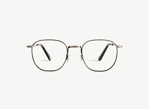 Front view of a pair of eyeglasses called the Trendsetter in Gunmetal