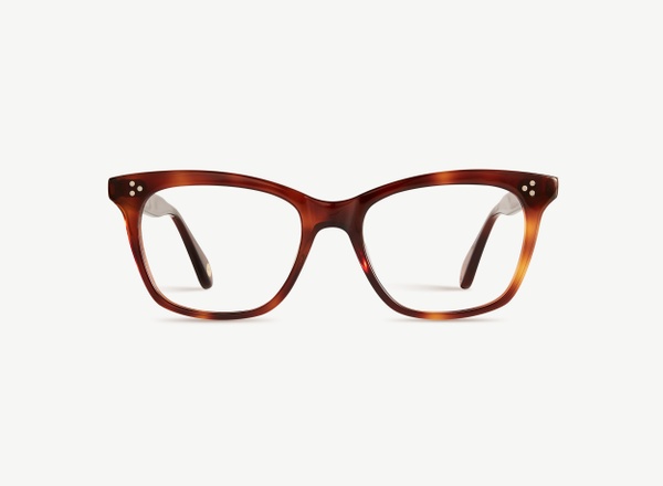Front view of a pair of eyeglasses called the Model in Havana