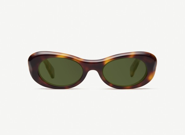 Front view of a pair of eyeglasses called the Flow in Tortoiseshell