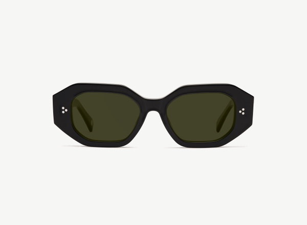 Front view of a pair of eyeglasses called the Rockstar in Black