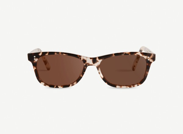 Front view of a pair of eyeglasses called the Romantic in Granite
