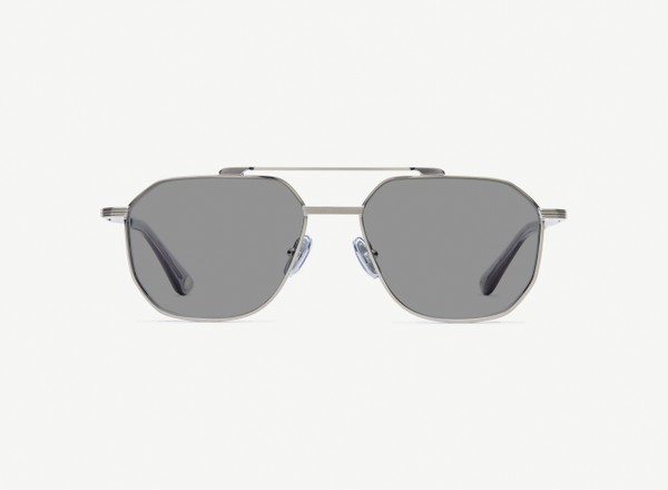Front view of a pair of eyeglasses called the Maverick in Gunmetal