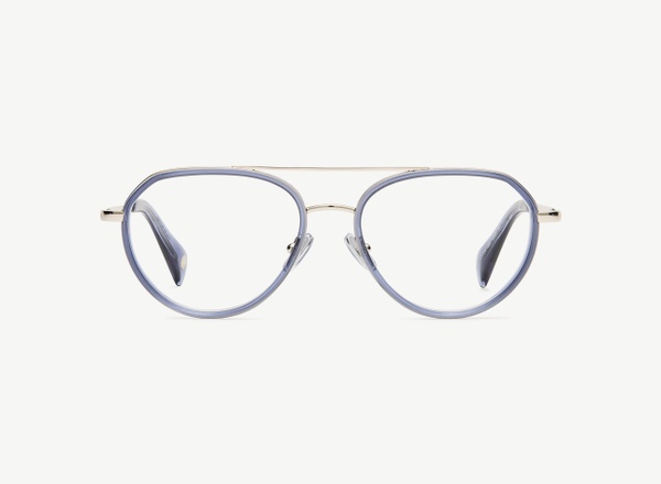 Front view of a pair of eyeglasses called the Voyager in Midnight