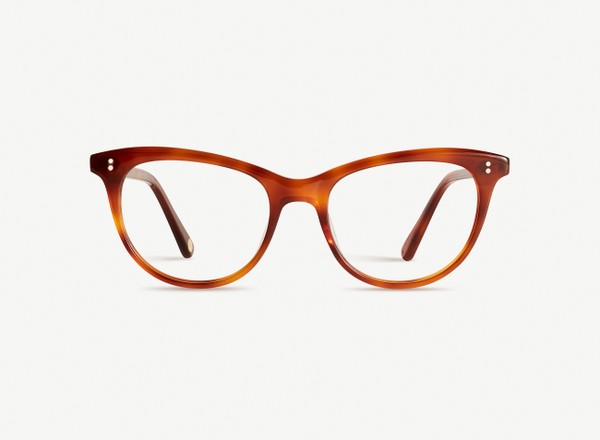 Front view of a pair of eyeglasses called the Ballerina in Amber
