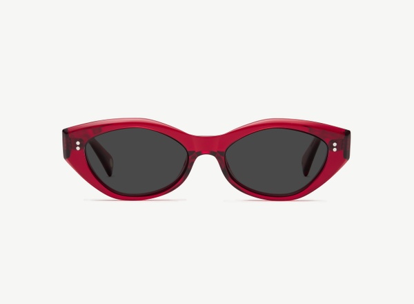 Front view of a pair of eyeglasses called the Luna in Crimson