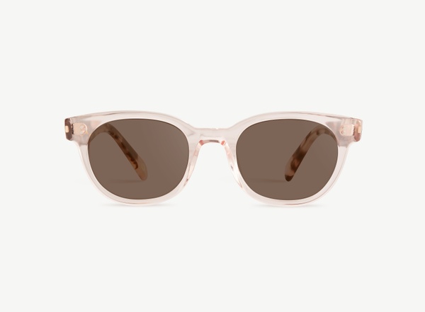 Front view of a pair of eyeglasses called the Epicure in Rose