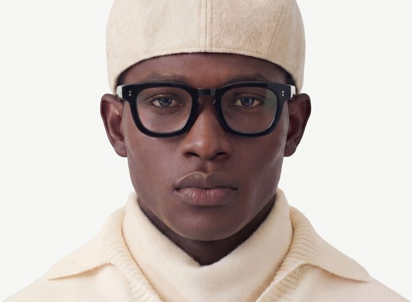 Front view of a pair of eyeglasses called the Romeo in Black