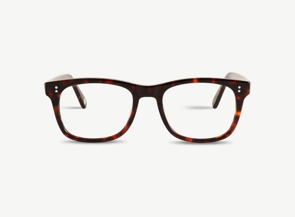 Front view of a pair of eyeglasses called the Founder in Espresso
