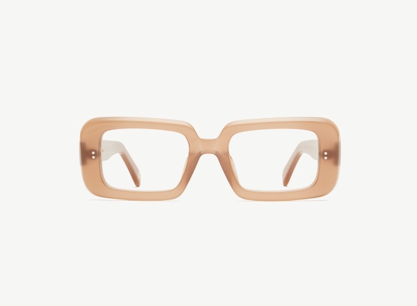 Front view of a pair of eyeglasses called the Boss in Hazelnut