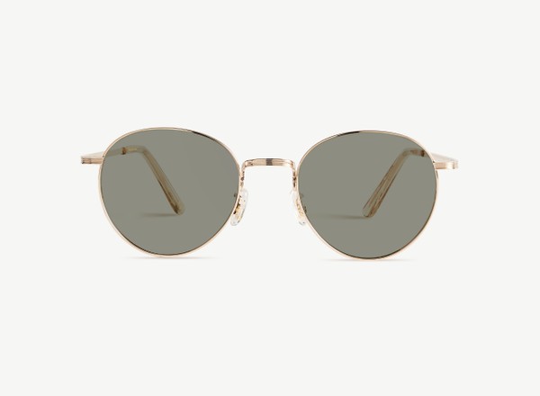 Front view of a pair of eyeglasses called the Prodigy in Gold