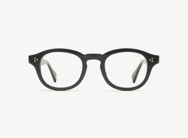 Front view of a pair of eyeglasses called the Optimist in Black